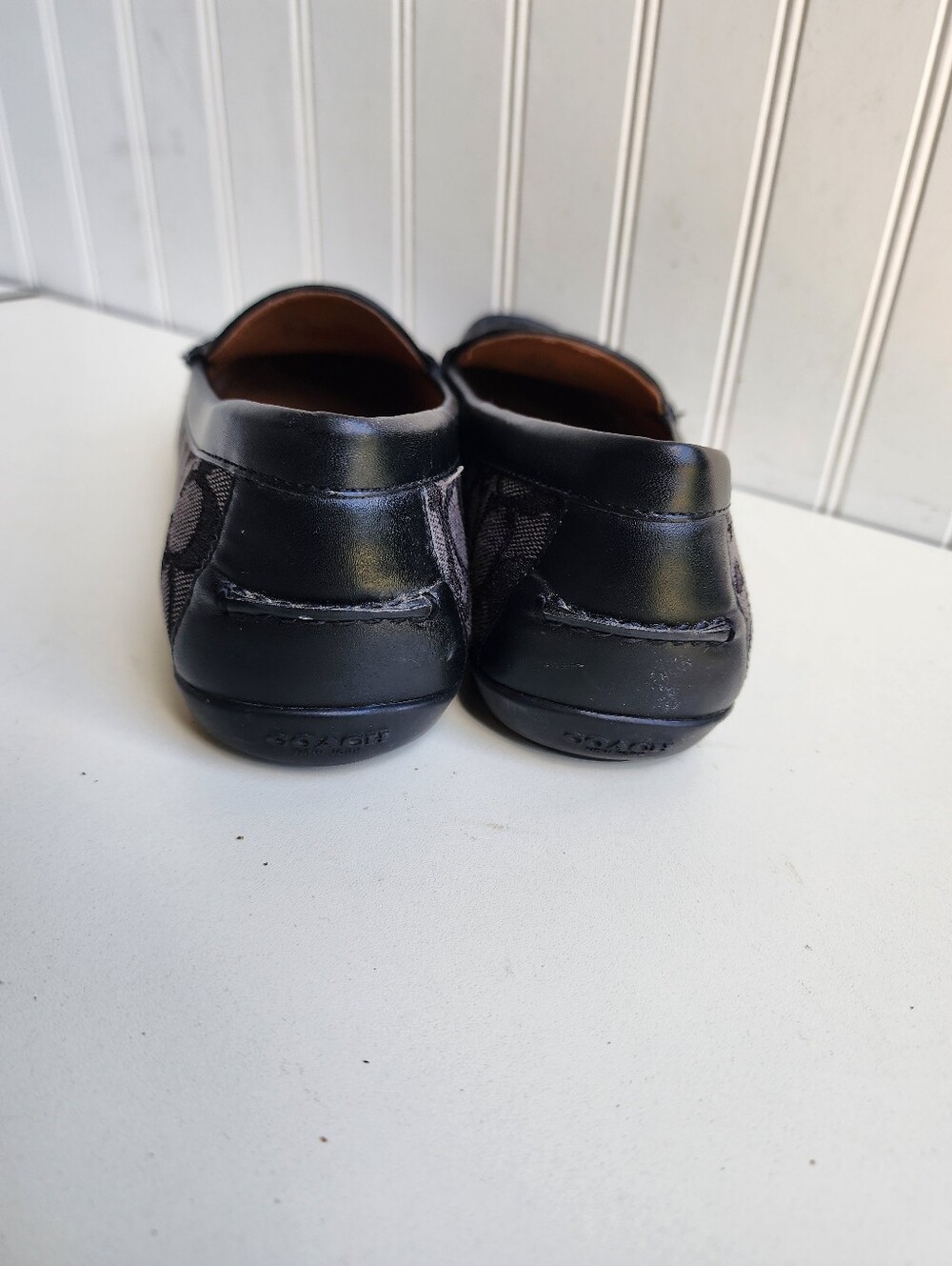 COACH ODETTE MONOGRAM LOGO Black & Gray LOAFER SLIP ON SZ 7.5 B - Picture 6 of 8